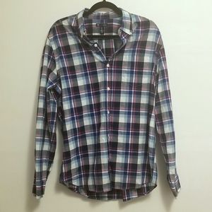 GAP Slim Fit Red, Blue, & Black Plaid Button Down